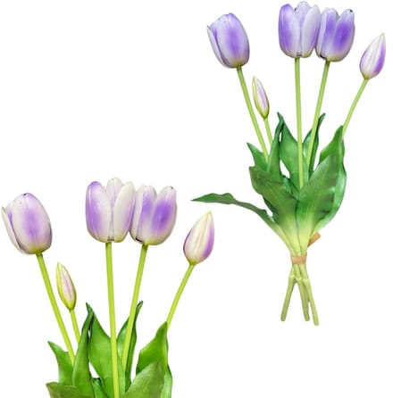 Inspiruj Serie - Kunstbloem - Lawendekleurige Tulpen - 39 cm - Real Touch