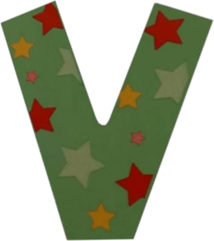 Decoratieletter - V - Hout - 7cm - Groen