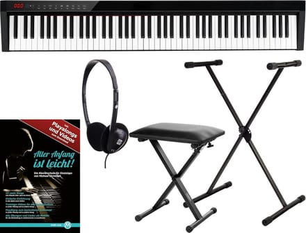 Easy-Piano 88 Toetsen - Draagbaar Keyboard met Aanslagdynamiek, Bluetooth en Accu