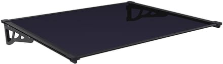 Vente-unique Luifel in aluminium 150 x 90 cm hellend - zwart - KEPLER