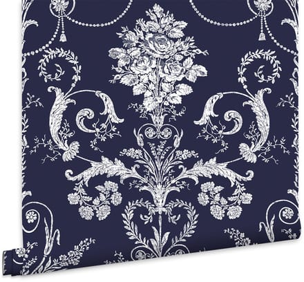Laura Ashley Josette Behang - Bloemen - 10mx52cm - Blauw