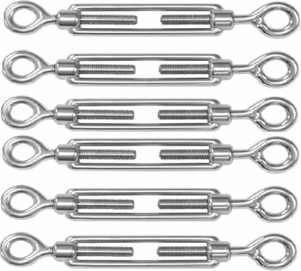 Dulimex Spanschroeven/draadspanner met oog/oog - 6x - 5cm - verzinkt zamak - 50kg - M5 schroefdraad