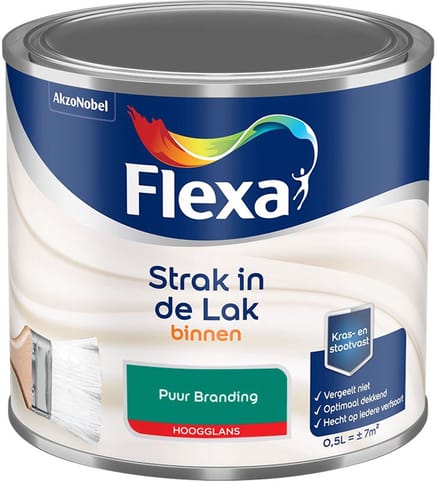 Flexa - Strak In De Lak Binnenlak Hoogglans - Puur Branding - Mengverf - 500 Ml