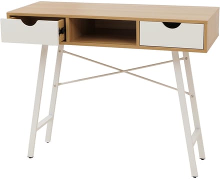 Consoletafel MCW-E92, bijzettafel, 3D-structuur 100x40cm ~ naturelbruin wit