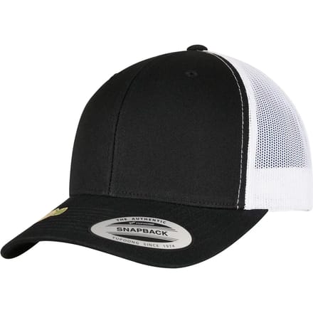 Flexfit - YP CLASSICS RECYCLED RETRO TRUCKER CAP 2TONE blk/wht one size Trucker pet - Zwart/Wit