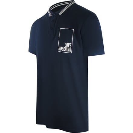 Love Moschino Marineblauwe Poloshirt Met Klein Wit Logo
