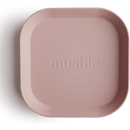 Mushie - Kinderservies Borden Vierkant (Set van 2) - Borden - Blush