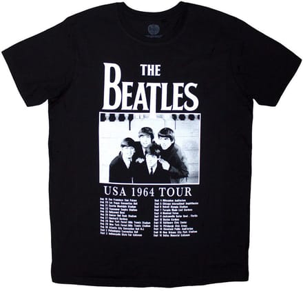 The Beatles - Tour '64 Dates Heren T-shirt - M - Zwart