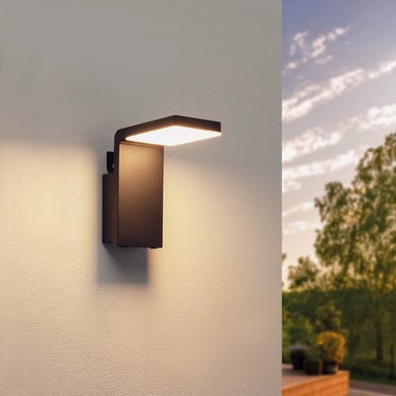Ledvion - LED Solar Wandlamp - 0.5W - 3000K - IP44 - Zwart