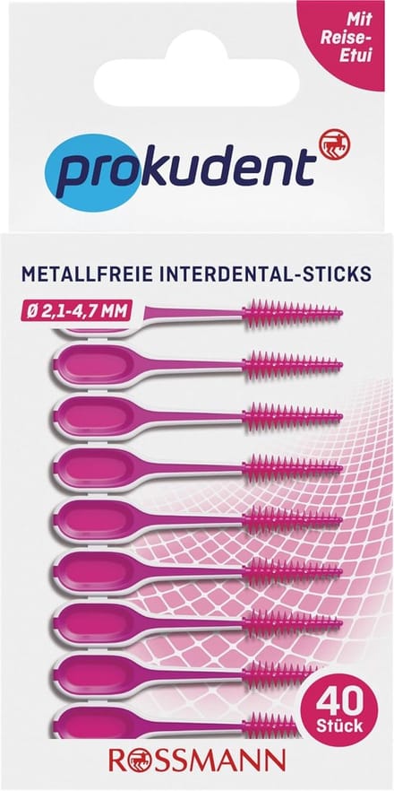 Interdentale sticks - Tandenstokers - Mondhygiëne - Metaalvrij - 40 stuks - Roze