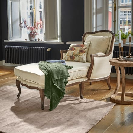 LOBERON Chaise longue Muel crème/bruin