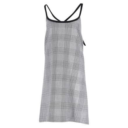 Maje geruite mini-jurk met gekruiste bandjes in grijs polyester