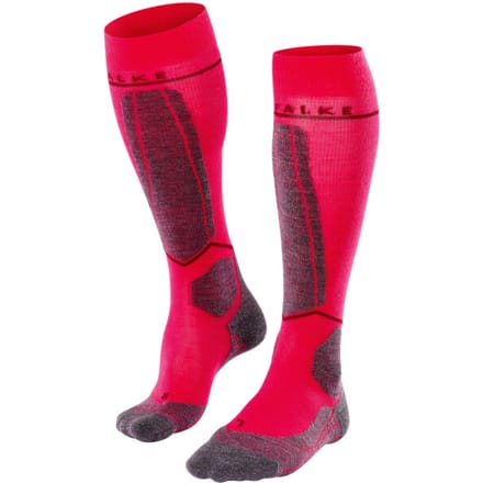 FALKE SK4 met compressie wol functioneel materiaal compressie skisokken dames rood - maat 37-38