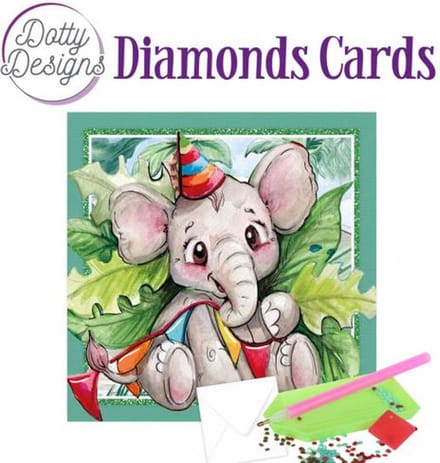 Diamond Painting Dotty Design Diamonds Cards | Elephant Party