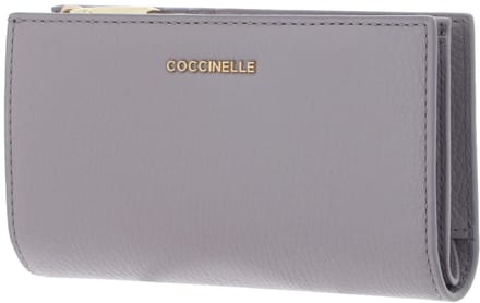 COCCINELLE Leren portemonnee Metallic Soft Wallet Oyster mauve