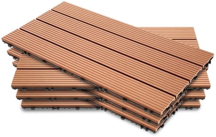 WPC Terrasplanken - Tuintegels Kliksysteem - Balkon Inrichten - Waterdicht Composiet - 30 x 60 cm - Bruin