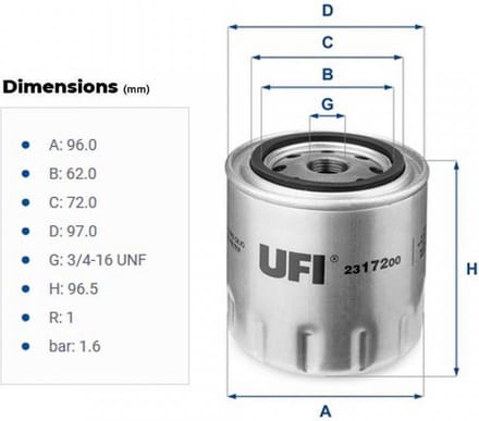 ufi filters oliefilter voor nieuwe auto's
