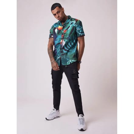 Shirt met korte mouwen en tropisch patroon Project X Paris