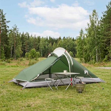 vidaXL - Backpacking - Tent - 4-persoons - Groen - 185T - Polyester - met - PU - Coating