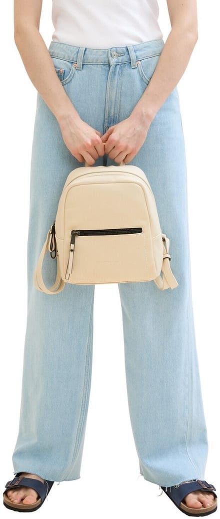 Tom Tailor - TTTAMARA S rugzak in canvas look - Maat ONESIZE - beige