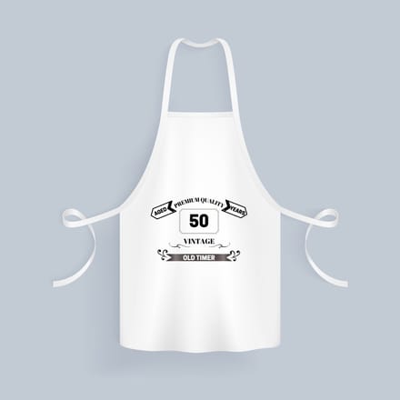 Akyol - oldtimer 50 jaar Keukenschort - Verjaardag cadeau - papa - collega - grappige tekst - 82 bij 71 cm