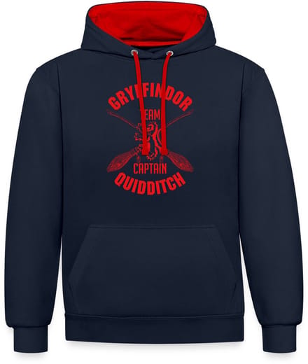 Harry Potter Gryffindor Quidditch Contrast Hoodie