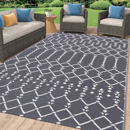 Buitentapijt 120 x 180 cm - Waterdicht, Omkeerbaar, Antislip - Grijs