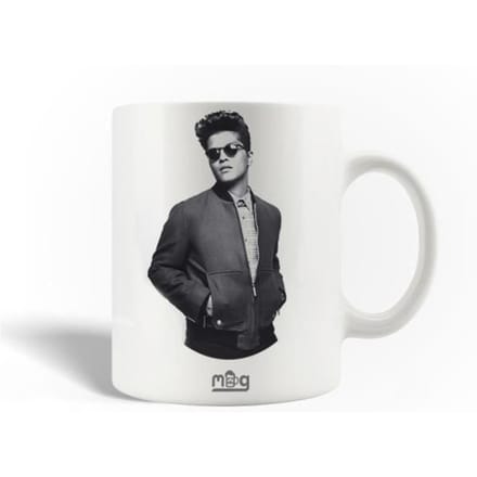 Mug en Céramique - Bruno Mars - 30cl - Compatible Lave-Vaisselle - Design Contemporain - Blanc blanc