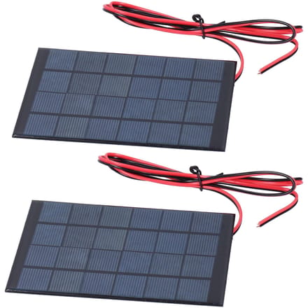 Lot de 2 mini modules d'énergie solaire, panneau époxy avec câble de 100 cm, accessoires électroniques, DC 6 V 2 W gray