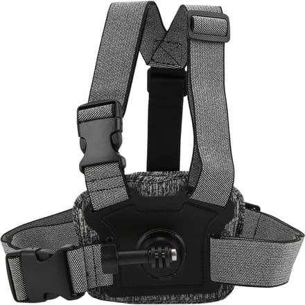 TELESIN Action Camera Borstmontageband Verstelbaar Harnas Dubbele Camera Riemhouder gray