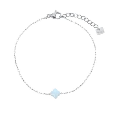 By Jam - clover light blue - armband - stainless steel - kadotip