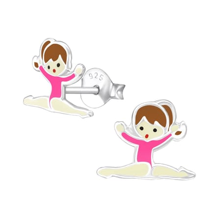 Princess Oorbellen Aibi Pink - 925 Zilver - Turnster/Ballet - 8x10mm