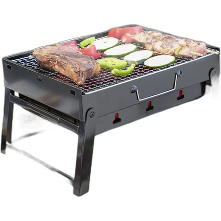 Barbecue - InnovaGoods® - Draagbaar - Houtskool - Modern ontwerp - Opvouwbaar en lichtgewicht zwart