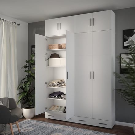 Opzetmodule Wit met 2 Deuren 80x40 cm voor Kastuitbreiding