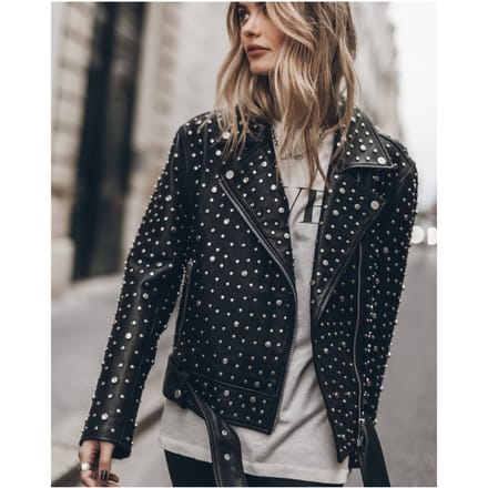 Mikuta The Studded Leather Jacket Größe: M | Lederjacken Outlet | Damen