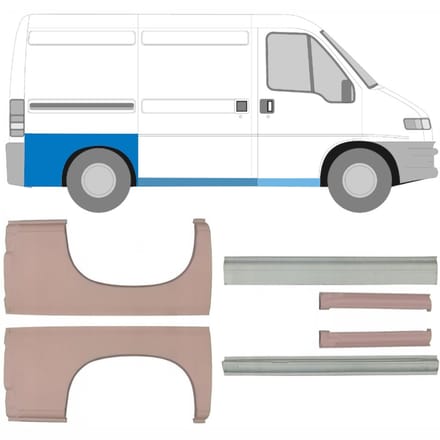 Reparatiepaneel dorpel + achterspatbord voor Citroen Jumper 1994-2006 / Set