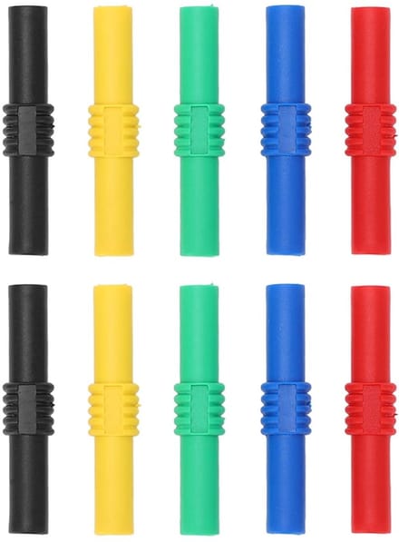 Koppelstukken Banaan - Adapter Koppeling - Testen Meten - Geïsoleerd Ontwerp - 4mm - Rood Zwart