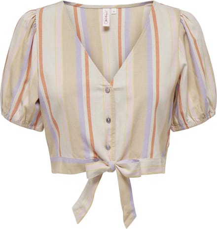 ONLY - ONLTINE SS KNOT BUTTON TOP LIFE CS - Dames - Blouses