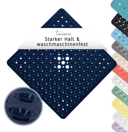 Antislip Douchemat Vierkant 53 x 53 cm - Antibacterieel en Machinewasbaar in Nachtblauw