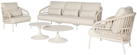 Suns Tosca stoel bank loungeset 5 delig camel sand rope