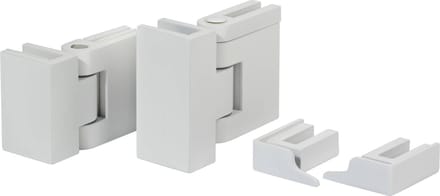 Saqu montageset met klemscharnier en dichtingsstrip voor Modulo zijwand mat wit