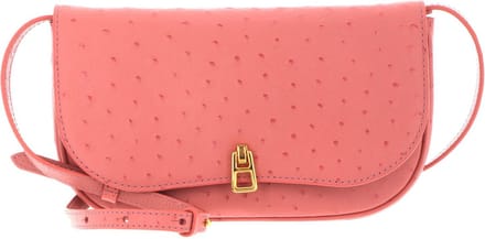 COCCINELLE Leren Schoudertas Magie Ostrich Mini Crossover Bag Camelia Roze