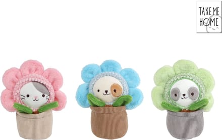Take Me Home pluche kat knuffel in pot 16cm - schattig speelgoed.