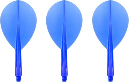 Dartflights Set Blauw Transparant Druppelvorm Standaard Maat