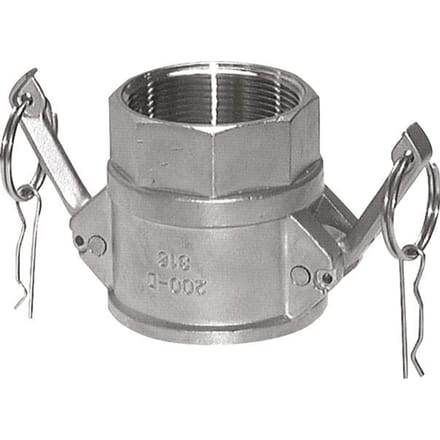 Camlock DN 140 (6'') Koppeling RvsRp 6'' met binnendraad Type D MIL-C-27487