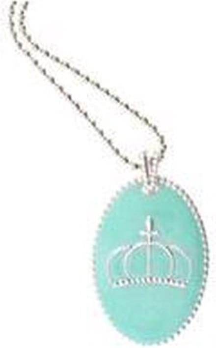 Bijoux Necklace Blue Royal Crowns Verzilverd 70 cm