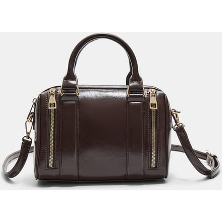Stradivarius Tas met leereffect ritsen  Bruin OS