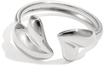 Verstelbare ring met speels gevormde harten
