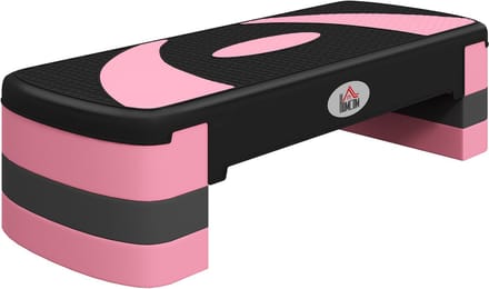HOMCOM stepboard - kunststof - 80L x 31B x 20H cm - roze
