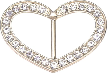Fako Bijoux® - Sjaalklem - Sjaal Klem - Sjaal Ring - Hart Strass - 40x28mm - Goudkleurig